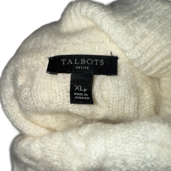 Talbots | Cream Cable Knit Turtleneck Sweater | XL (Petite) - Picture 2 of 3
